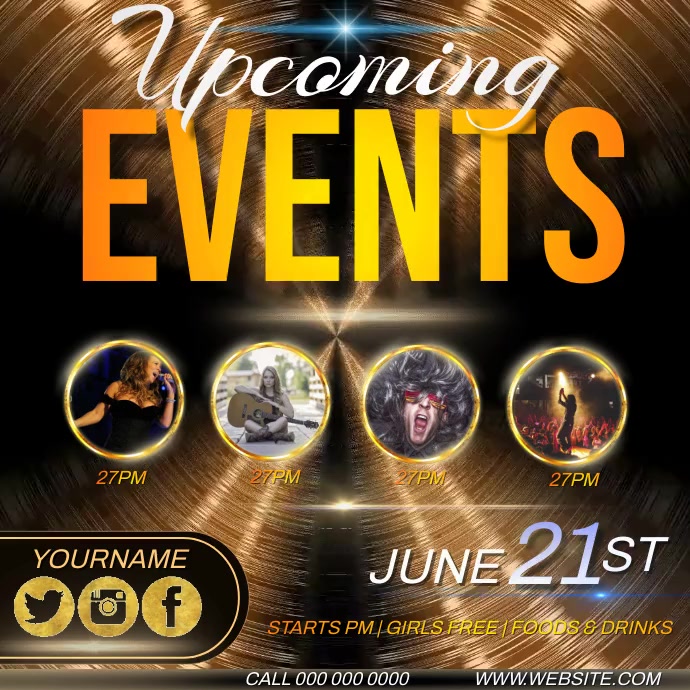 Event Advert Examples UPCOMING EVENTS AD INSTAGRAM TEMPLATE | PosterMyWall