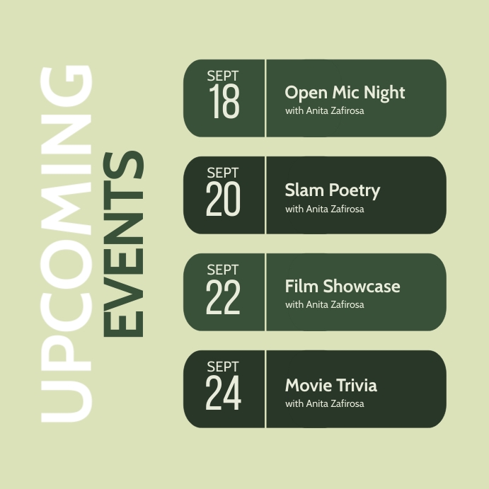 upcoming events banner minimal instagram post Template | PosterMyWall