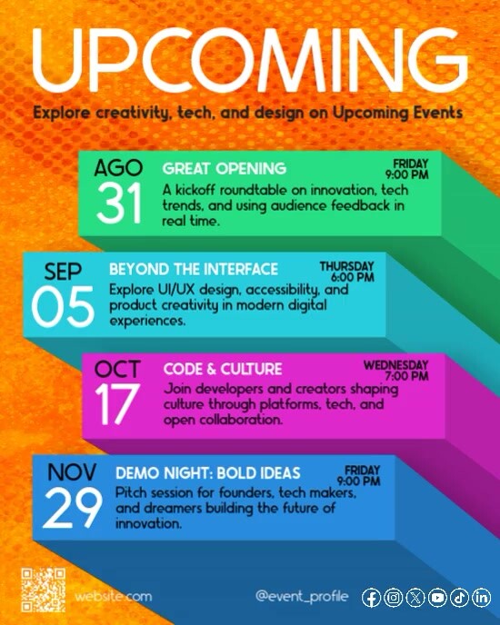 Upcoming Events Blocks Tech Conference Animated Instagram Portrait Template