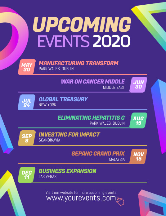 Copy of Upcoming Events Calendar | PosterMyWall