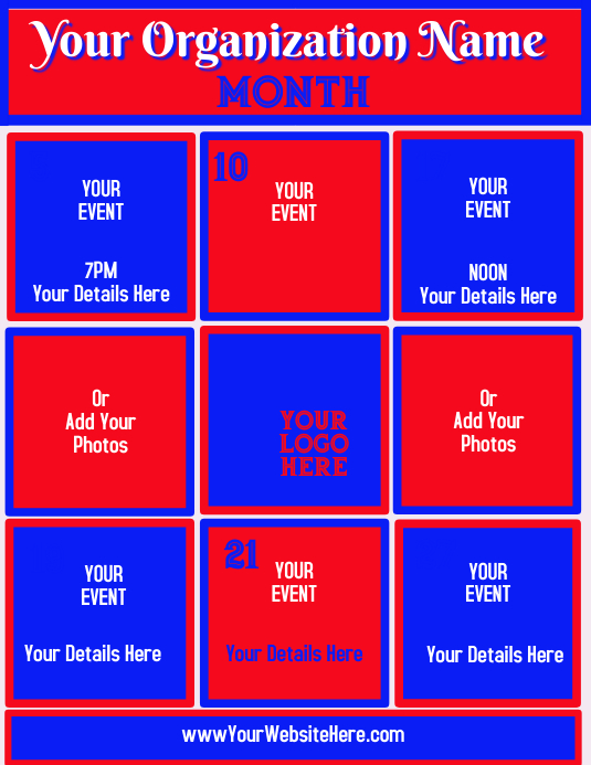 GENERIC CALENDAR Template PosterMyWall GENERIC CALENDAR Template PosterMyWall
