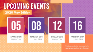 Upcoming Events Colorful Facebook Cover Video Facebook-covervideo (16:9) template