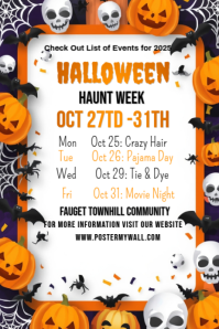 Yellow List-based October Calendar Poster Template | PosterMyWall
