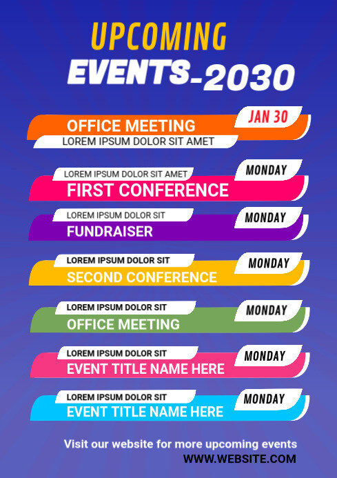 Upcoming Events Template | PosterMyWall