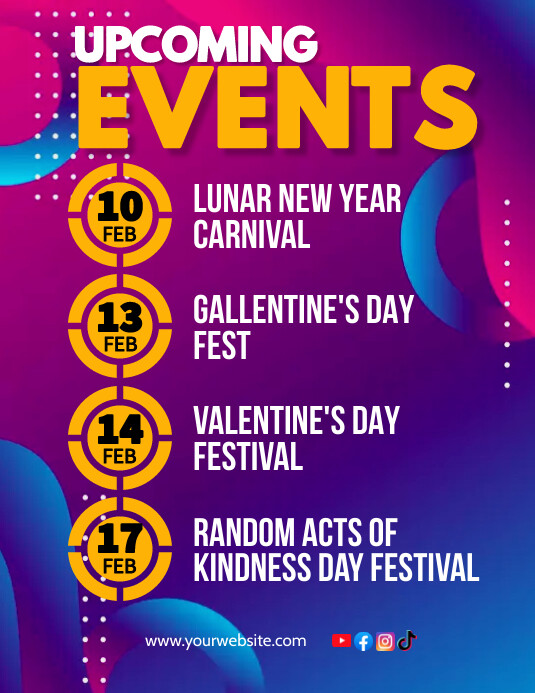 Upcoming Events Template | PosterMyWall