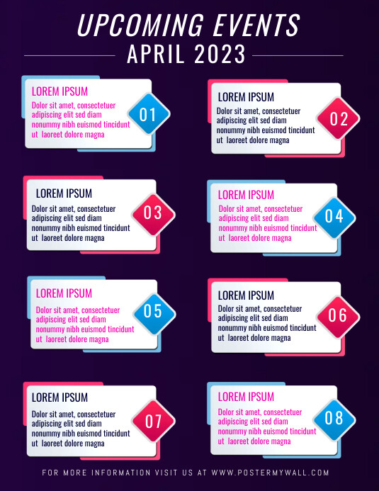 UPCOMING EVENTS Template | PosterMyWall