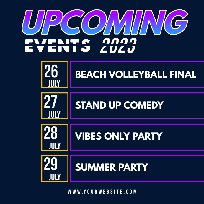 Upcoming Events Template | PosterMyWall