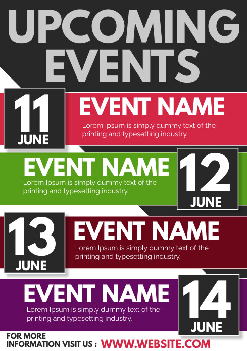 Upcoming Events Template | PosterMyWall