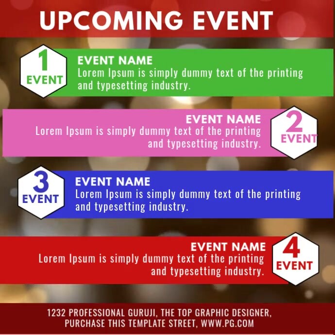 Upcoming Events Квадрат (1 : 1) template