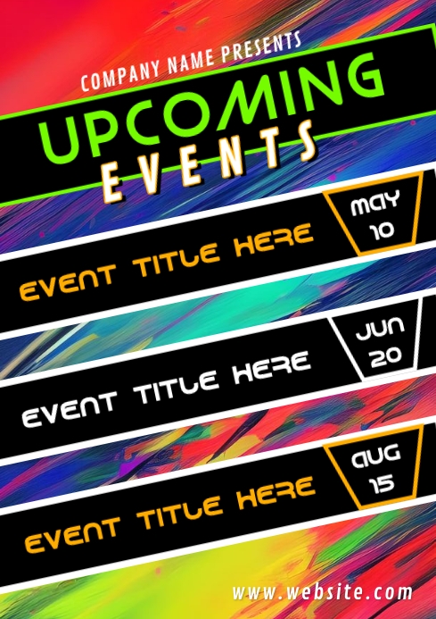 Upcoming events design template | PosterMyWall