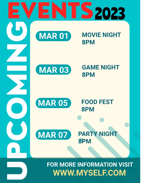 Upcoming events Template | PosterMyWall