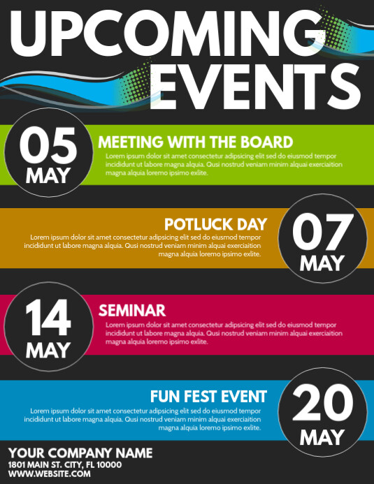 Upcoming Events Template Upcoming Events Template