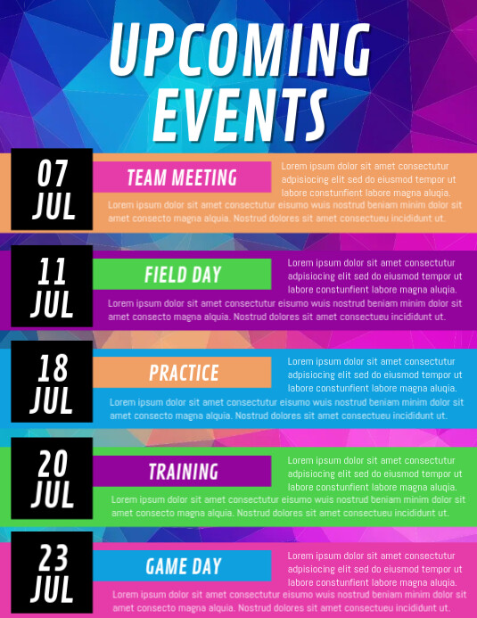 Upcomingevents Names Copy of upcoming events | PosterMyWall