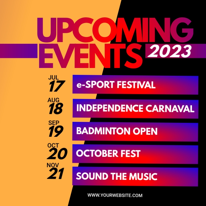 Upcoming Events Template | PosterMyWall