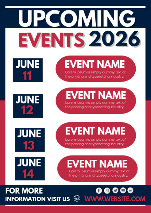 Upcoming Events Template | PosterMyWall
