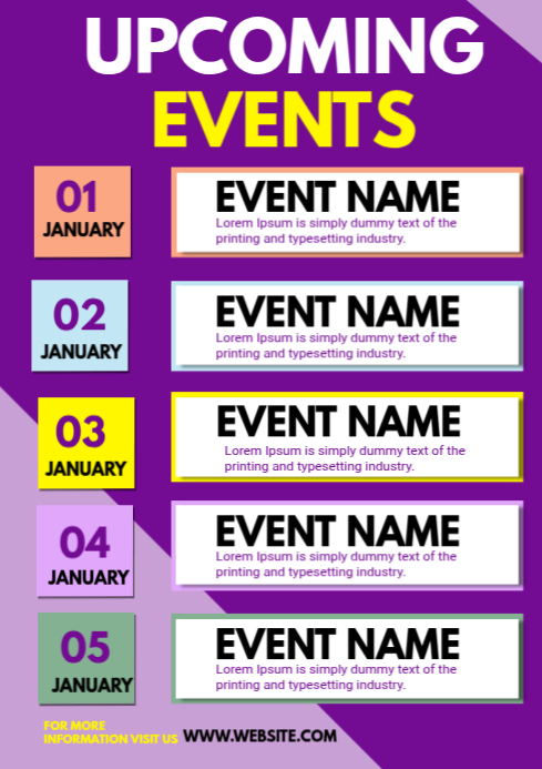 Upcoming Events Template | PosterMyWall