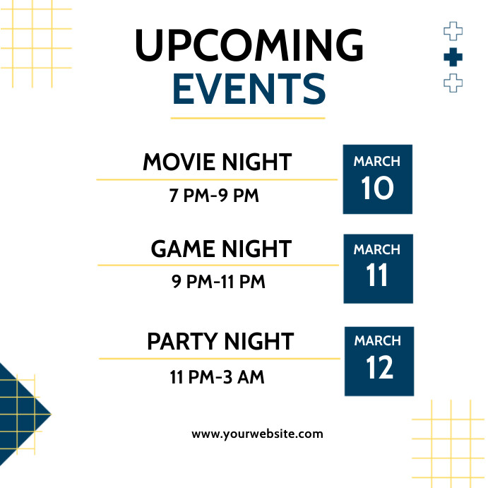 Upcoming Events Template | PosterMyWall