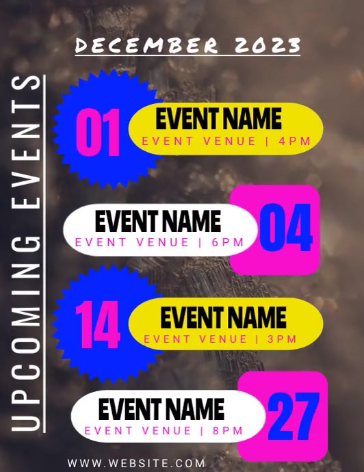 Upcoming events Template | PosterMyWall