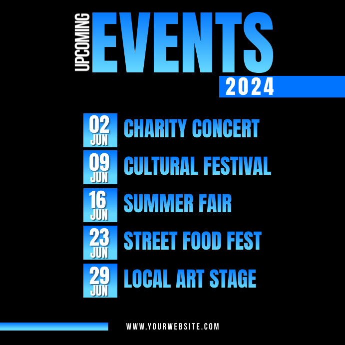 Copy of Upcoming Events | PosterMyWall