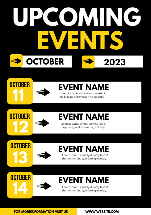 Upcoming Events A4 template