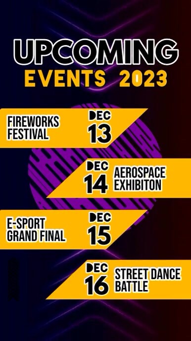 Copy of Upcoming Events | PosterMyWall