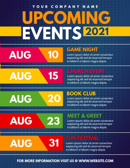 Upcoming Events Template | PosterMyWall