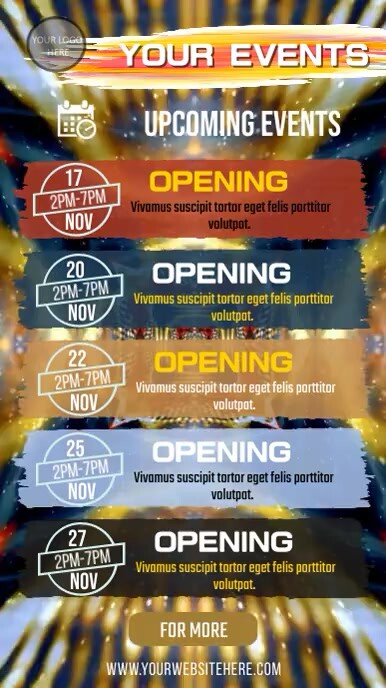 UPCOMING EVENTS Template | PosterMyWall