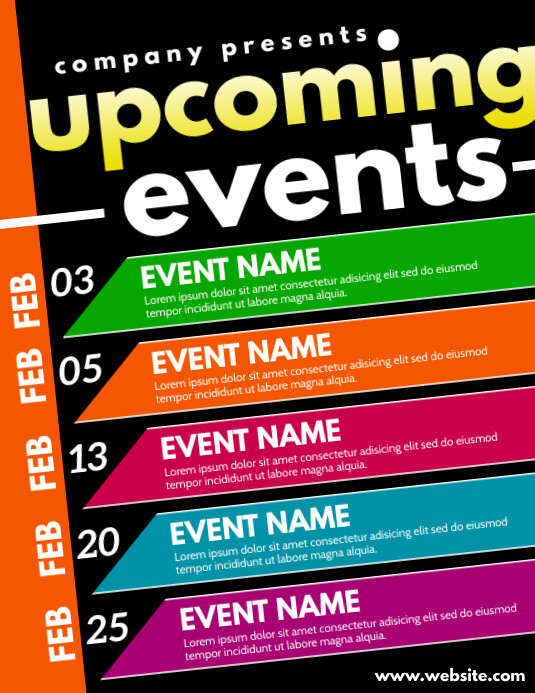 Upcoming Events Template | PosterMyWall