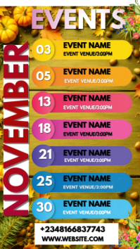 Upcoming Events  Digital Display (9:16) template