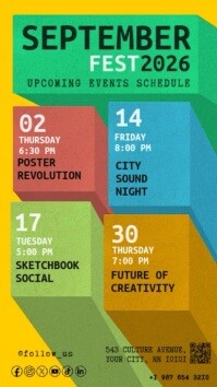 Upcoming Events Festival Schedule Video Template Instagram Story