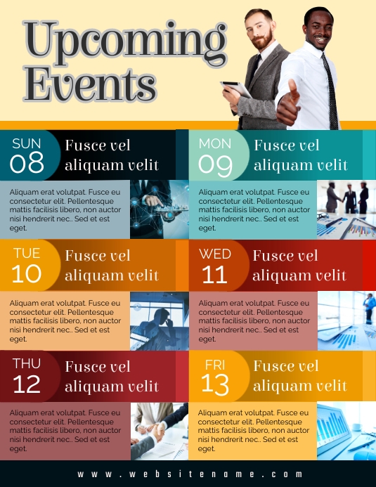 Upcoming Events Flyer Volante (Carta US) template