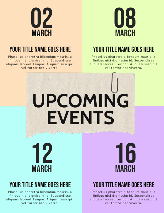 Upcoming Events Flyer Template | PosterMyWall