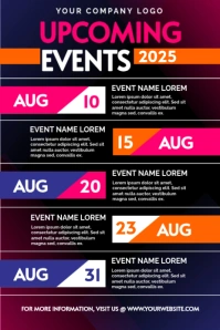Upcoming events flyer design Pinterest Graphic template