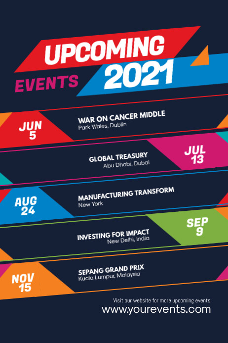 Sjabloon Upcoming Events Flyer Poster Template Postermywall