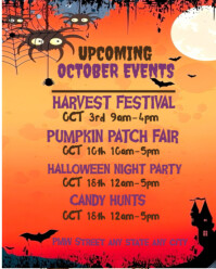 Upcoming events flyer schedule October Instagram Portrait template