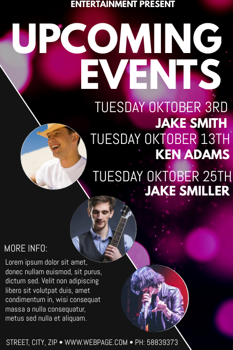 Upcoming events flyer template | PosterMyWall