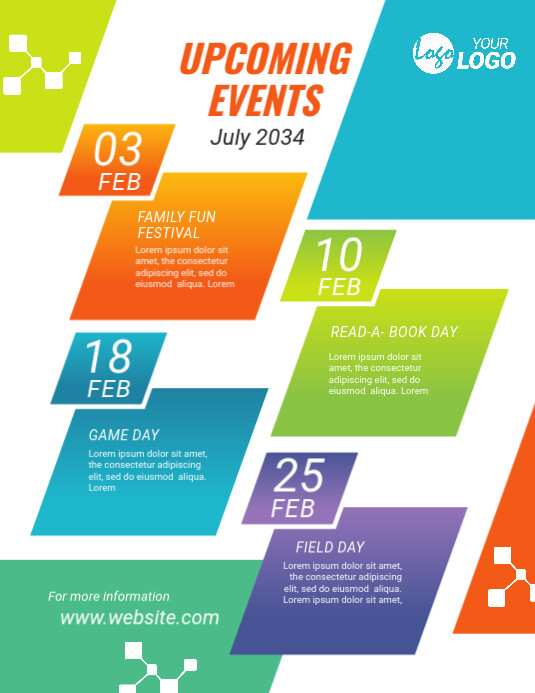 Upcoming Events Flyer Template Ulotka (US Letter)