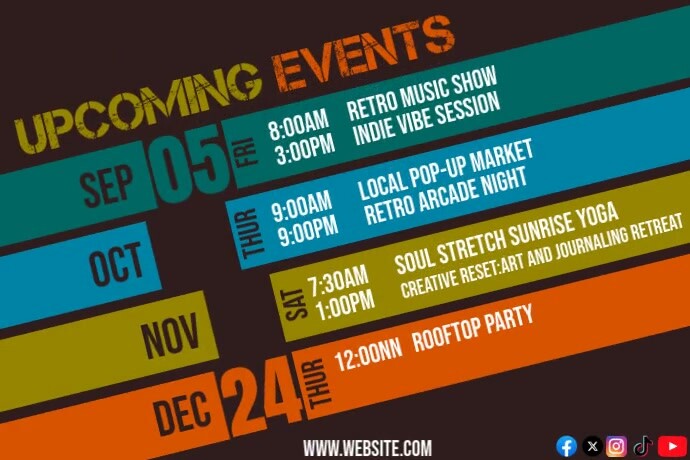Upcoming Events for 2025 Plakkaat template
