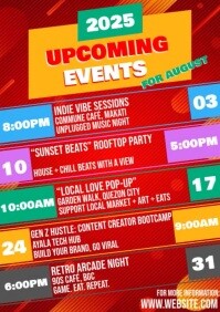 Upcoming Events For August A4 template