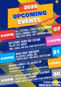 Upcoming Events For September A4 template