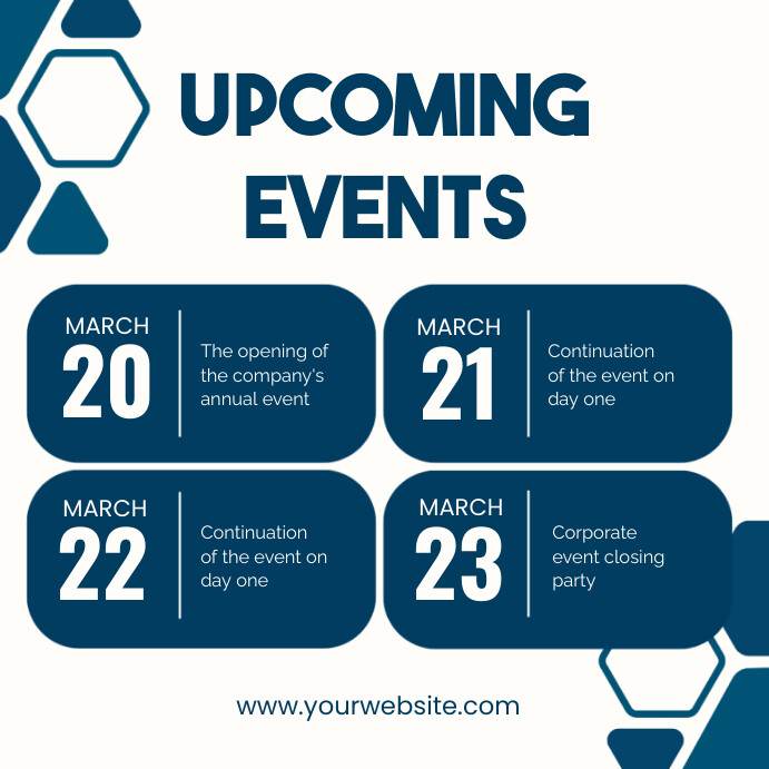Upcoming Events Instagram Post Template | PosterMyWall