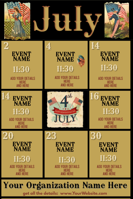July Events Graphics Upcoming Events -July Template | PosterMyWall