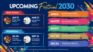 Upcoming Events List Festival  Digital Display 数字显示屏 (16:9) template
