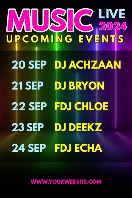 Upcoming Events Music Template | PosterMyWall