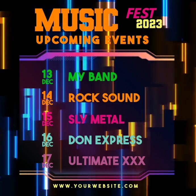 Upcoming Events Music Instagram Wpis na Instagrama template