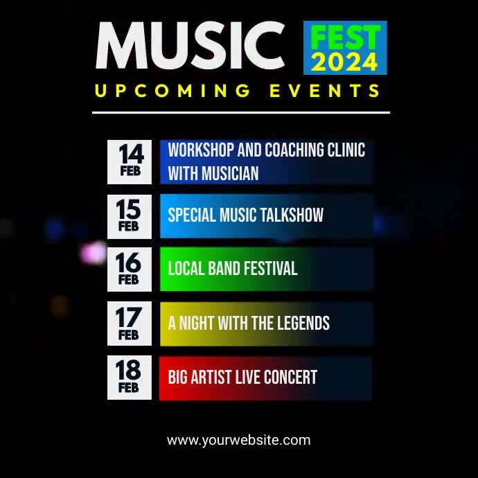 Upcoming Events Music Live Template | PosterMyWall
