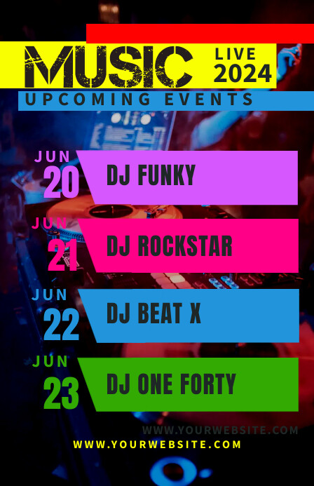 Music Live Events 2024 Tabloid Template | PosterMyWall