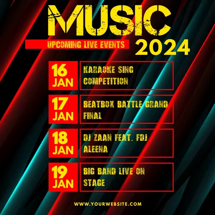 Upcoming Events Music Live Template | PosterMyWall