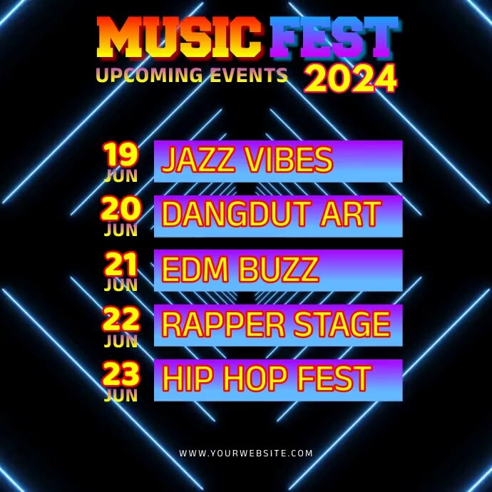 Upcoming Events Music Live Template | PosterMyWall