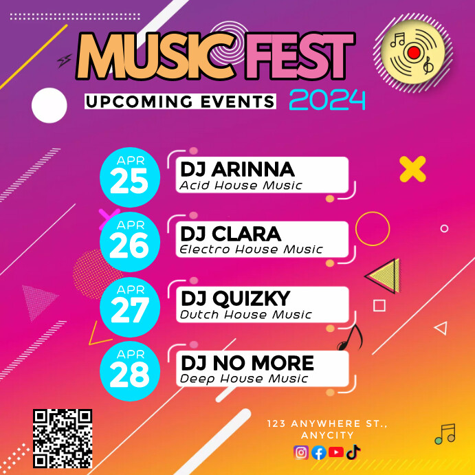 Upcoming Events Music Live Template | PosterMyWall